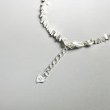 S999 Silver Crushed Stone Chain Bracelet Women