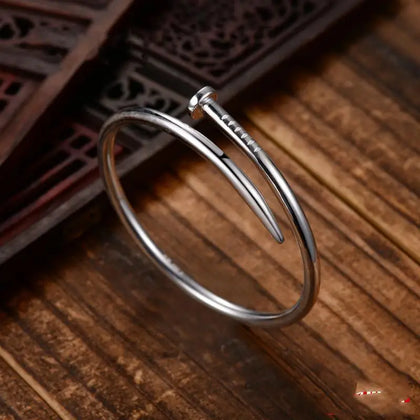 S999 Sterling Silver Bangle Punk Style Couple Accessories Gift