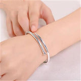 S999 Sterling Silver Bangle Punk Style Couple Accessories Gift