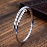 S999 Sterling Silver Punk Couple Bangle Engagement Party