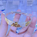 S999 Sterling Silver Frosted Bangle, Elegant Camellia Wedding Gift