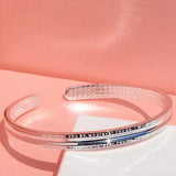S999 Sterling Silver Ladies Bangle Open Concave Two British Jewelry
