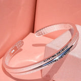 S999 Sterling Silver Ladies Bangle Open Concave Two British Jewelry