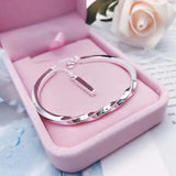S999 Sterling Silver Ladies Cuff Bracelet, Punk Twist Open Jewelry Bracelet