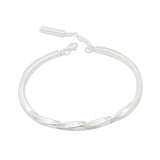 S999 Sterling Silver Ladies Cuff Bracelet, Punk Twist Open Jewelry Bracelet