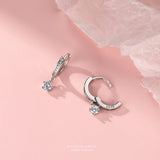 S999 Silver Zircon Water Drop Earrings for Women
