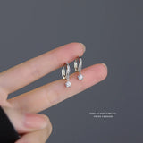 S999 Silver Zircon Water Drop Earrings for Women