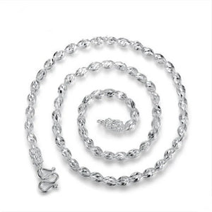S999 Sterling Silver Men's Domineering Necklace, Retro Twist Chain