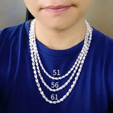 S999 Sterling Silver Men's Domineering Necklace, Retro Twist Chain