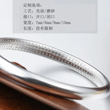 S999 Silver Couple Bangle Ancient Silver Glossy Frosted Jewelry Gift