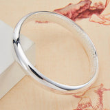 S999 Silver Couple Bangle Ancient Silver Glossy Frosted Jewelry Gift