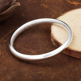 S999 Silver Couple Bangle Ancient Silver Glossy Frosted Jewelry Gift
