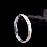 S999 Sterling Silver Men's and Women's Bangle Couple Adjustable Jewelry