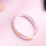 S999 Sterling Silver Men's and Women's Bangle Couple Adjustable Jewelry