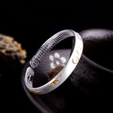 S999 Sterling Silver Men's and Women's Bangle Couple Adjustable Jewelry
