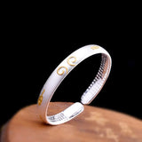 S999 Sterling Silver Men's and Women's Bangle Couple Adjustable Jewelry