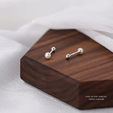 S999 Sterling Silver Pearl Stud Earrings Wedding Jewelry