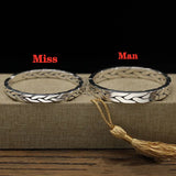 S999 Silver Ethnic Love Intertwined Bangle Gift