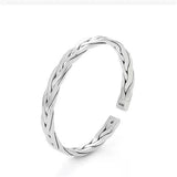 S999 Silver Ethnic Love Intertwined Bangle Gift