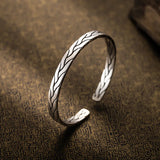 S999 Silver Ethnic Love Intertwined Bangle Gift