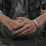 S999 Silver Ethnic Love Intertwined Bangle Gift