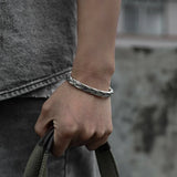 S999 Silver Ethnic Love Intertwined Bangle Gift