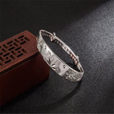 S999 Silver Camellia Bangle for Women