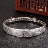 S999 Silver Camellia Bangle for Women