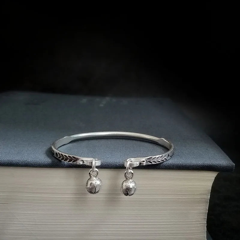 S999 Sterling Silver Bell Bracelet for Girls