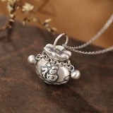 S999 Retro Distressed Matte Fu Character Lucky Bag Purse Pendant