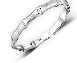 S999 Silver Ancient Bamboo Open Bracelet for Bestie or Girlfriend