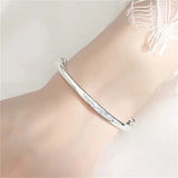 Solid Silver Women's Bracelet Adjustable Size Jewelry Gift
