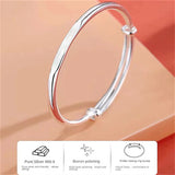 Solid Silver Women's Bracelet Adjustable Size Jewelry Gift