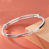 Solid Silver Women's Bracelet Adjustable Size Jewelry Gift
