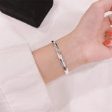 Solid Silver Women's Bracelet Adjustable Size Jewelry Gift