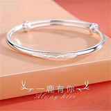 Solid Silver Women's Bracelet Adjustable Size Jewelry Gift