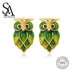 Owl Sterling Silver Earrings Female Temperament