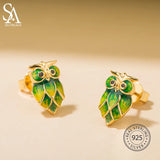 Owl Sterling Silver Earrings Female Temperament