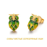 Owl Sterling Silver Earrings Female Temperament