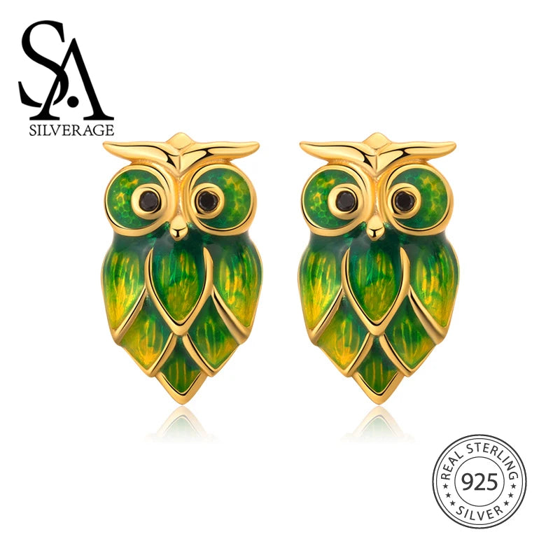 Owl Sterling Silver Earrings Female Temperament