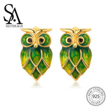 Owl Sterling Silver Earrings Female Temperament