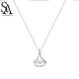 Beating Heart Skirt Pendant 925 Silver Necklace Female
