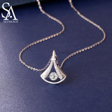 Beating Heart Skirt Pendant 925 Silver Necklace Female