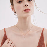 S925 Silver Key Lock Necklace Women