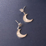 Moon Stars 925 Sterling Silver Earrings for Women