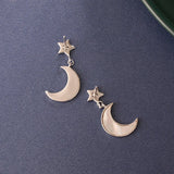 Moon Stars 925 Sterling Silver Earrings for Women