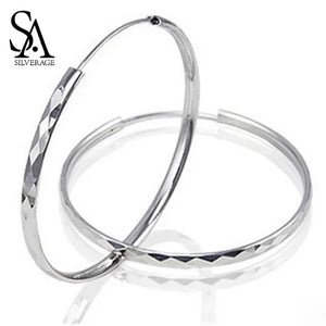925 Silver Huggie Earrings Fine Jewelry Hoops Women Long Earrings