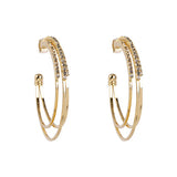 925 Silver Needle Geometric Circle Earrings Women Charms Summer Jewelry