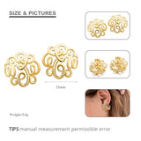 925 Silver Zirconia Goddess Earrings 14K Yellow Plated Stud Earrings