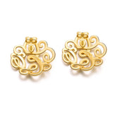 925 Silver Zirconia Goddess Earrings 14K Yellow Plated Stud Earrings